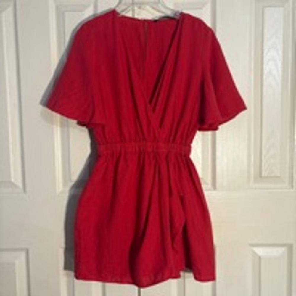 Zara red short jumpsuit size S